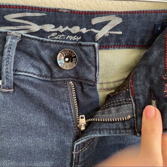 Seven 7 Medium to Dark Wash Bootcut Jeans, Size 4 - Picture 4 of 13